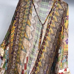 Vintage Colorful Bold Boho Floaty Pullover Tunic